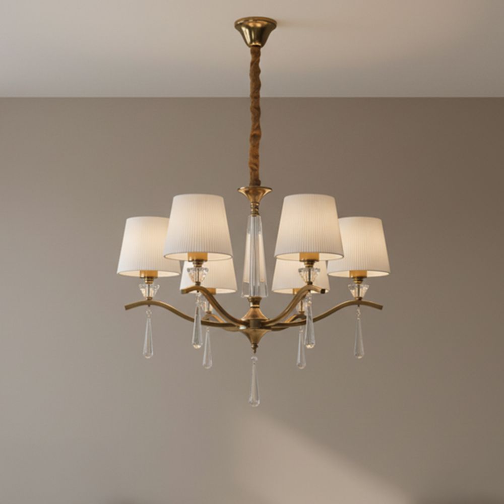 Bushra Classic 5 Light Chandeleir -Copper gold