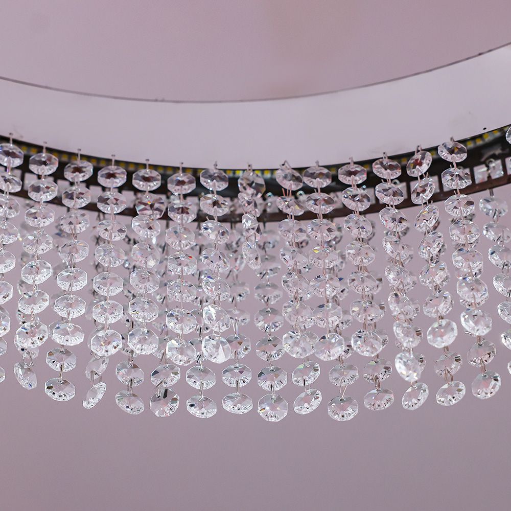 Misba LED Crystal Chandelier 3-Color Dimmable Light 80cm-Chrome