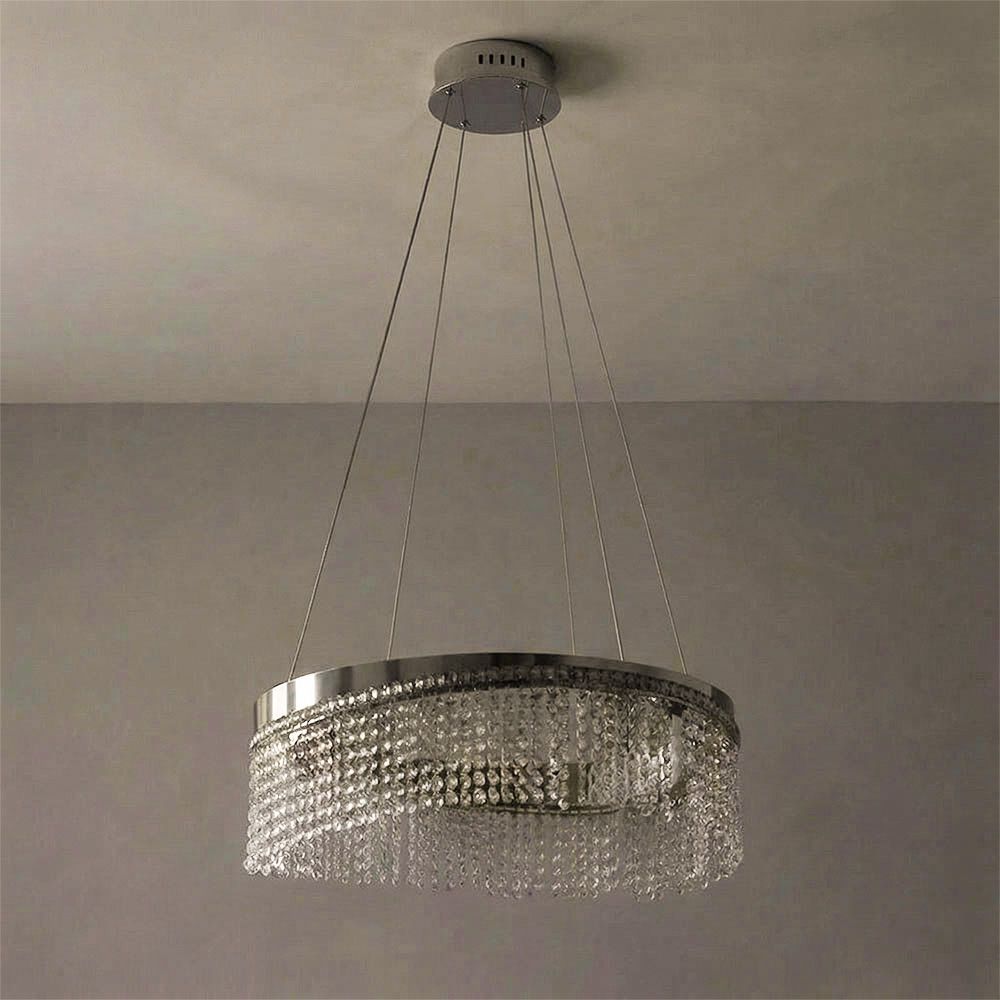 Misba LED Crystal Chandelier 3-Color Dimmable Light 80cm-Chrome