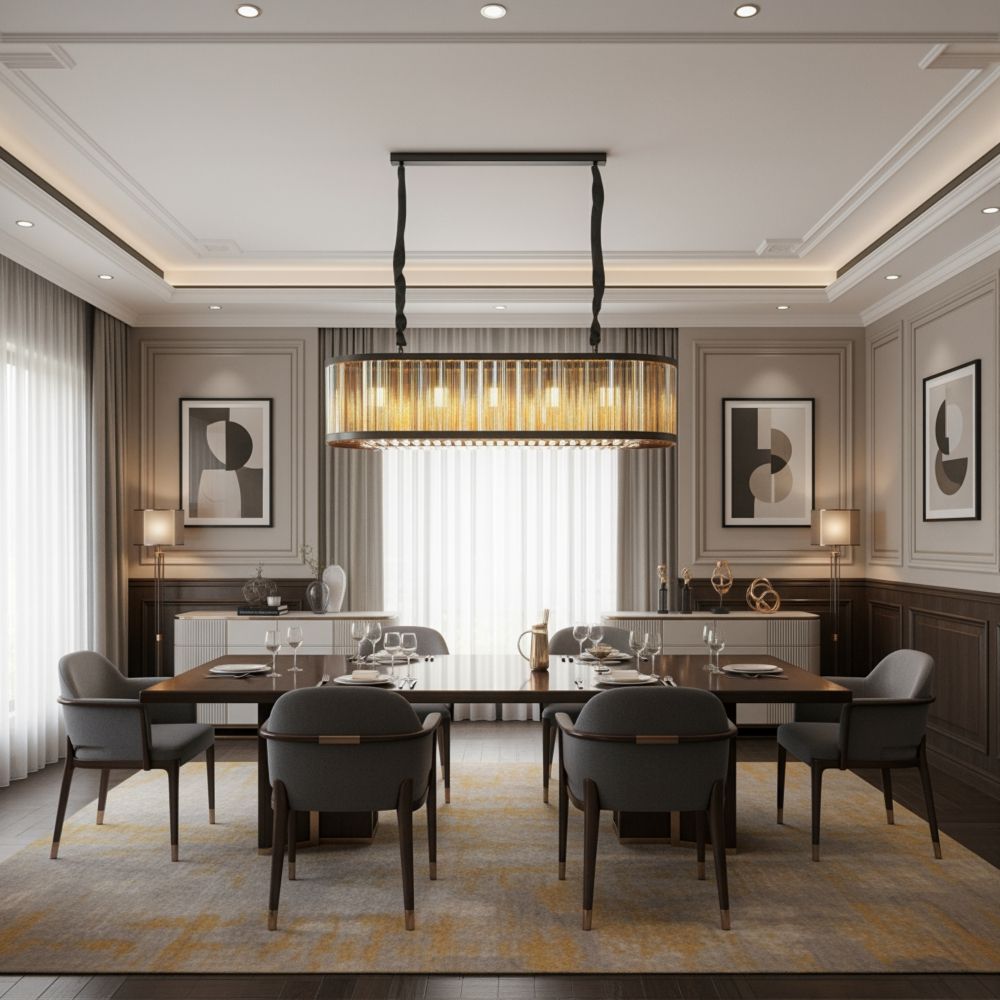 Rivoli 12 Lights Crystal Chandelier 100cm-Amber Black