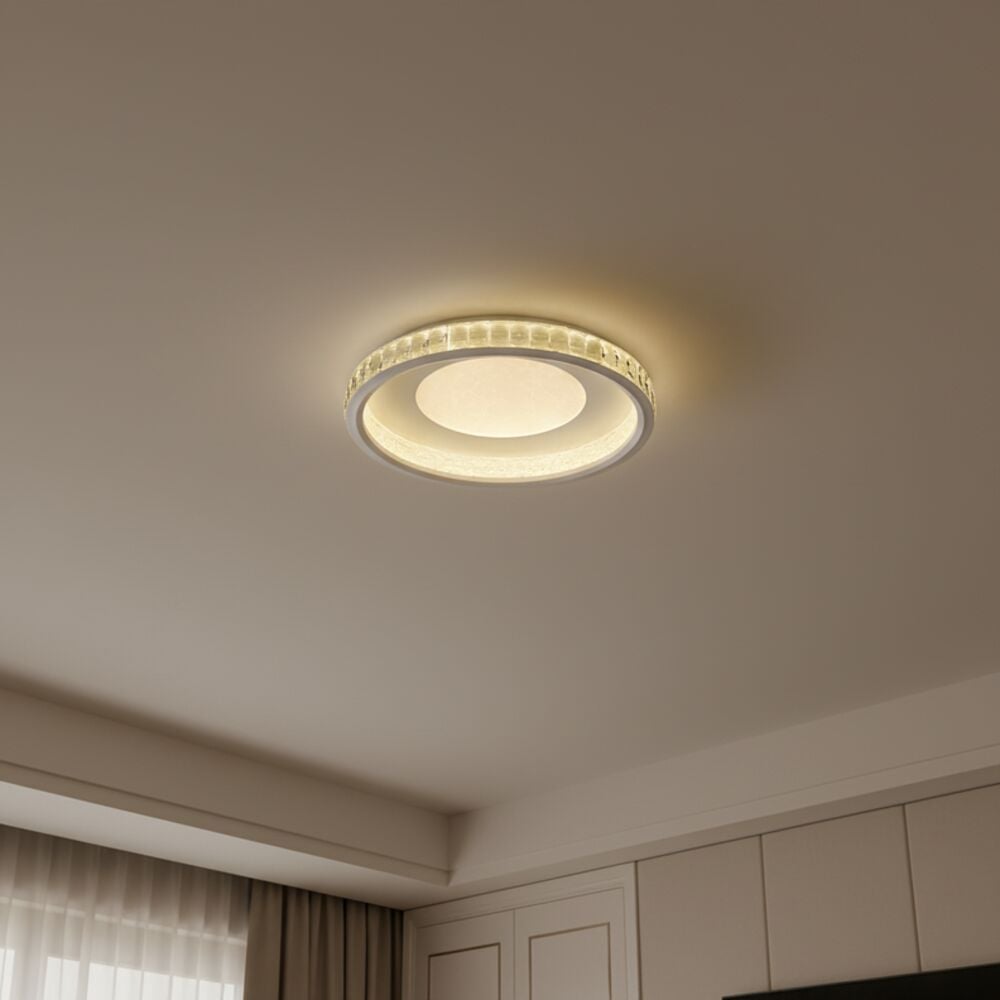 Iris Modern LED Celing Light-White Silver