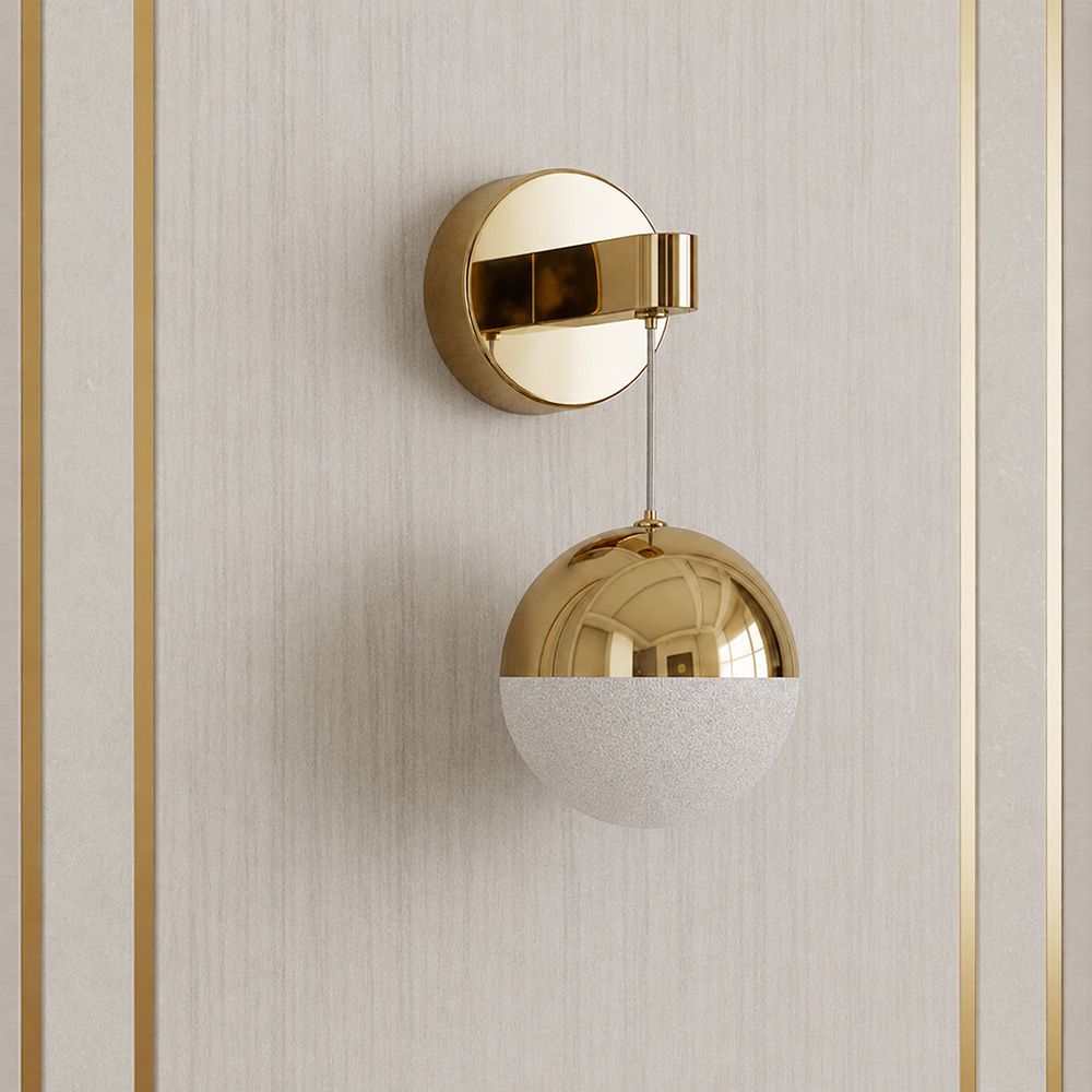 Solitare LED Wall Lamp- French Gold