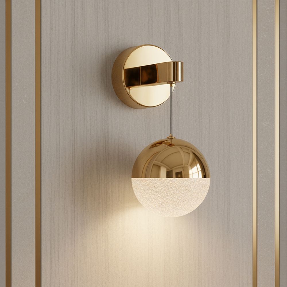 Solitare LED Wall Lamp- French Gold