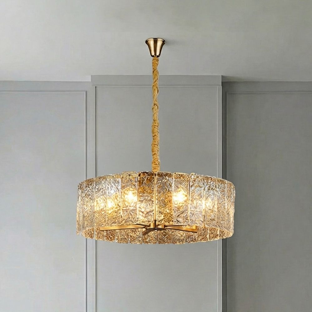Spencer Modern Glass Chandelier 60cm- Copper Gold