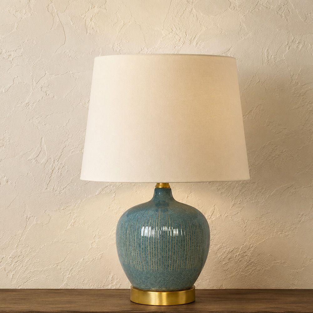 Ocean Ceramic Table Lamp - Blue - D33x48cm
