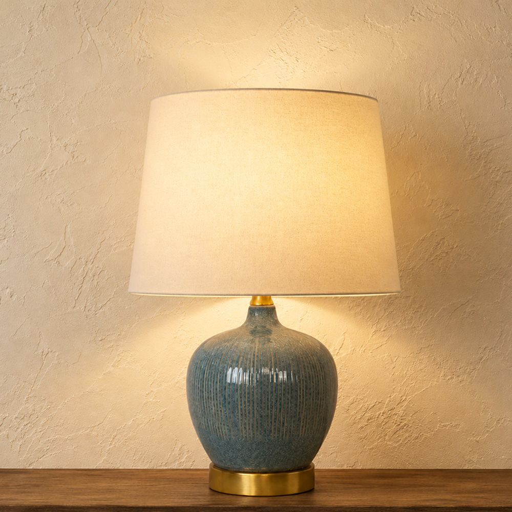 Ocean Ceramic Table Lamp - Blue - D33x48cm