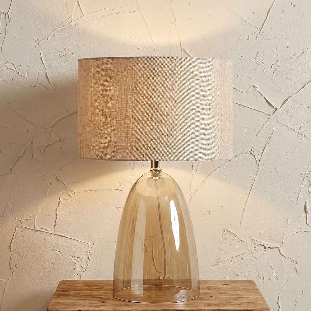 Astoria Glass Table Lamp ML256233 36x23x50cm Light Beige E27