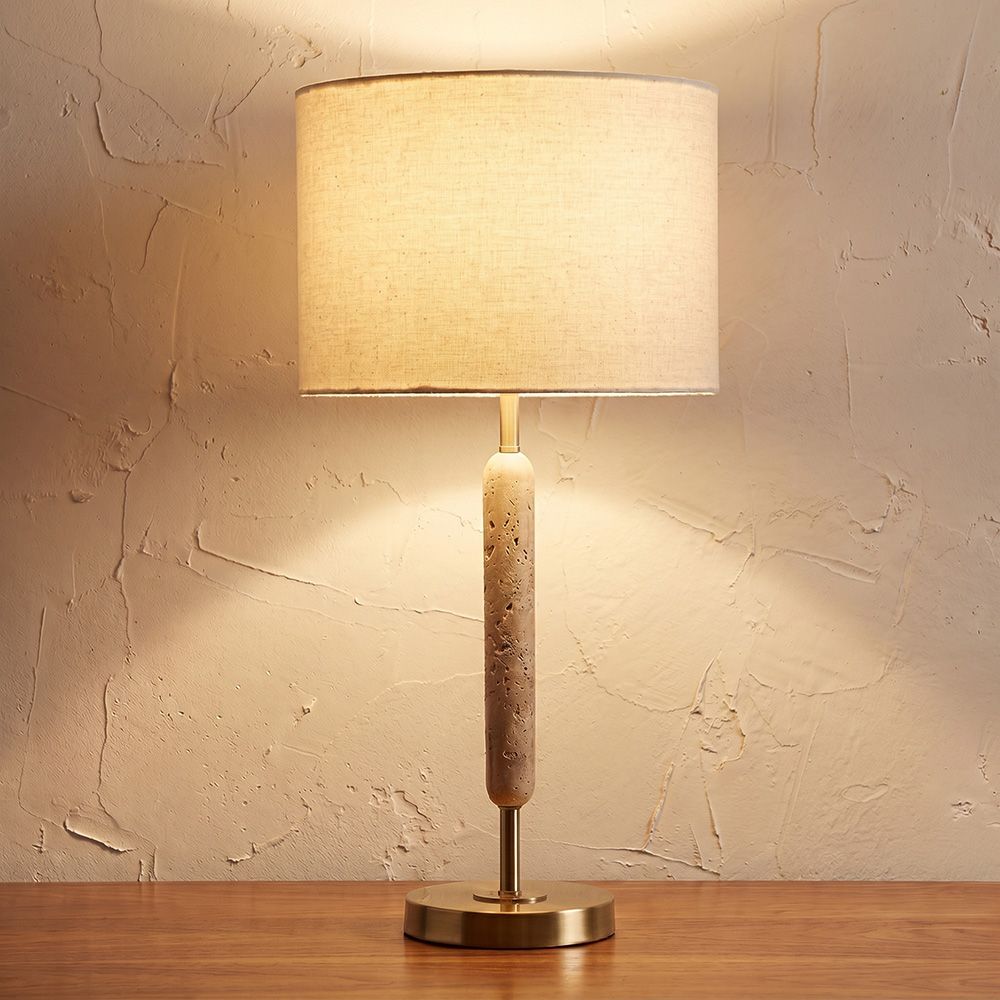 Nordica Travertine Table Lamp-60Cm