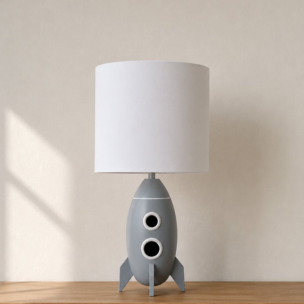 Space Resin Rocket Table Lamp - 40Cm