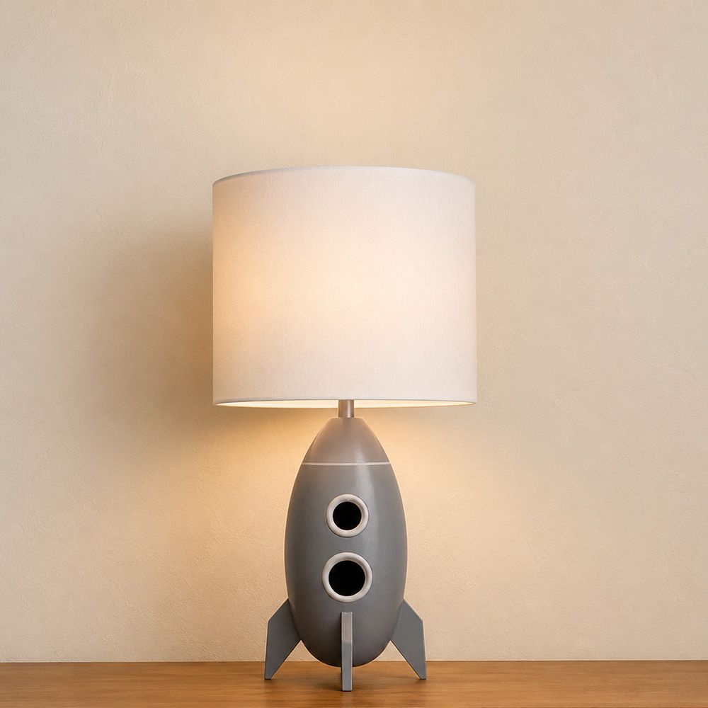 Space Resin Rocket Table Lamp - 40Cm