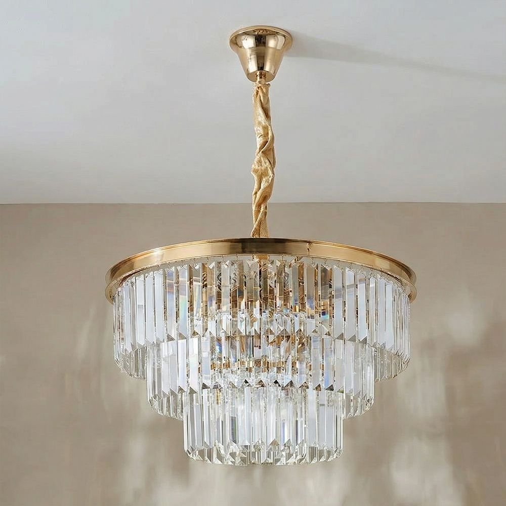 Aura Crystal Chandelier – Crystal & Metal – Chrome – 100 cm