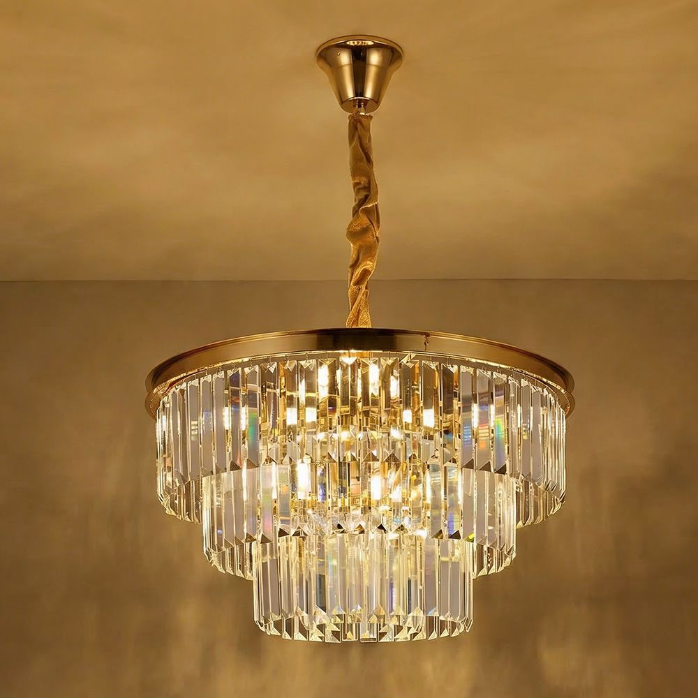 Aura Crystal Chandelier – Crystal & Metal – Chrome – 100 cm