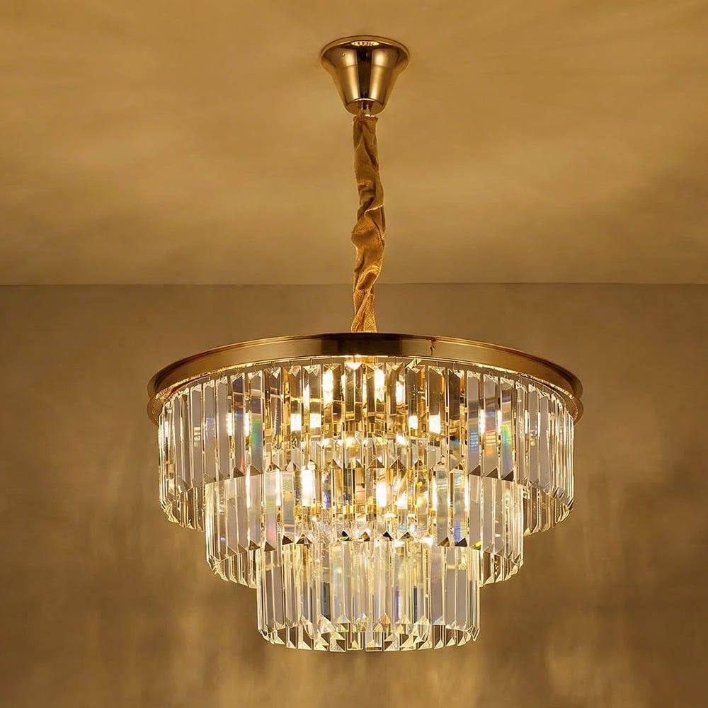 Aura Crystal Chandelier – Crystal & Metal – Chrome – 100 cm