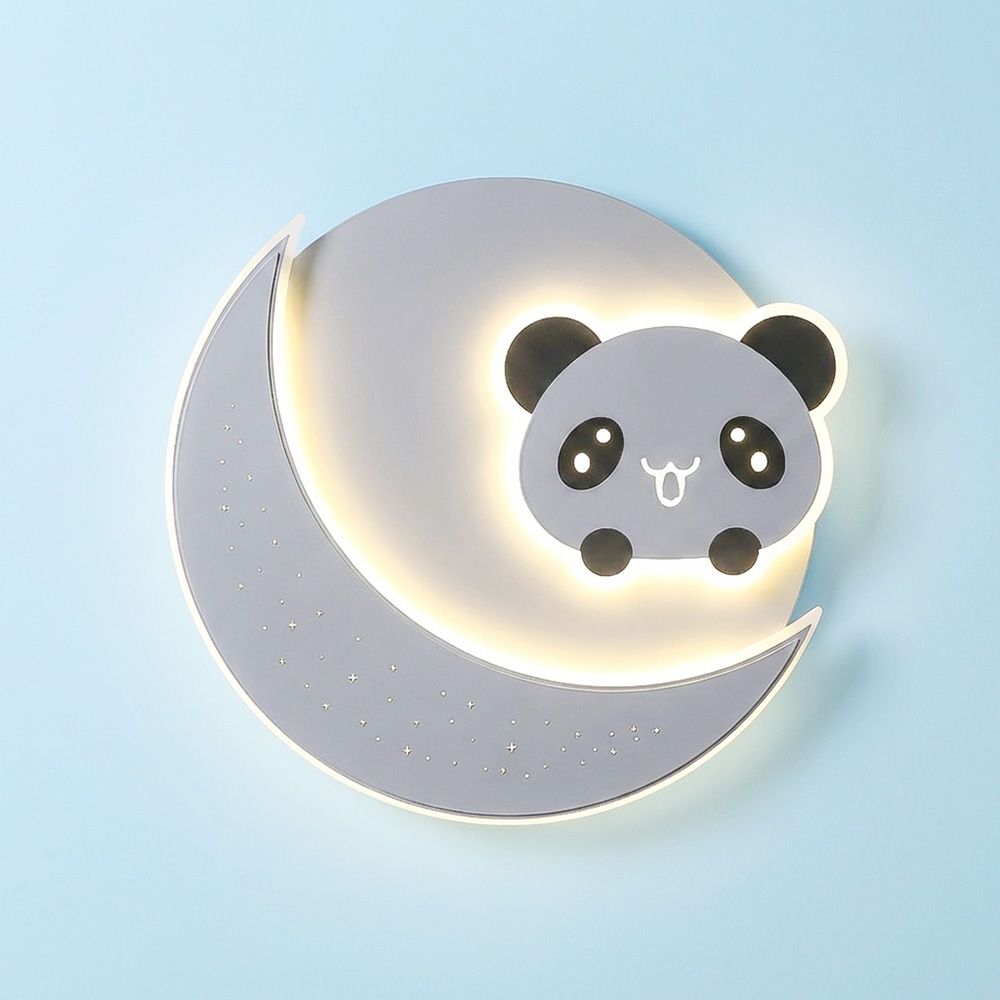 Panda Kids Wall Lamp – Metal – White