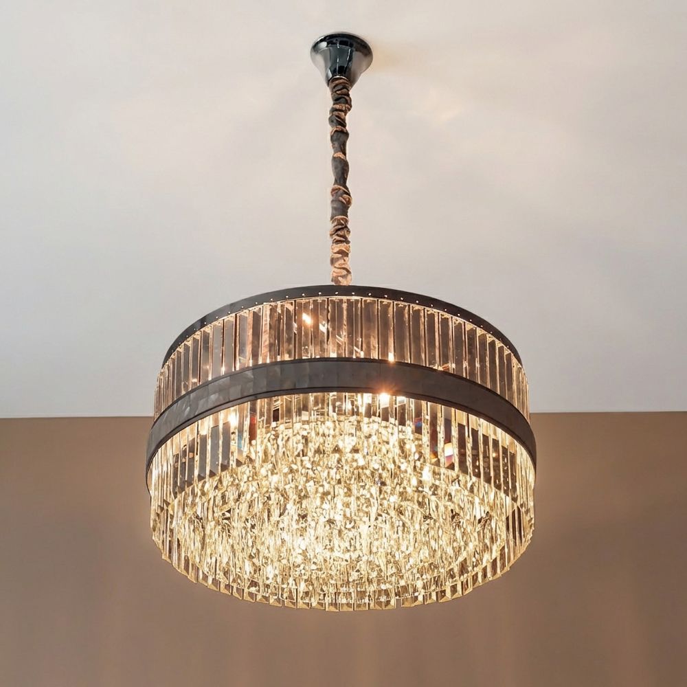 Mabel 10-Light Crystal Chandelier – Crystal & Metal – Chrome – 60 cm 