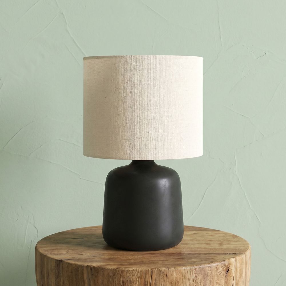 Supreme Ceramic Table Lamp Black- 35Cm
