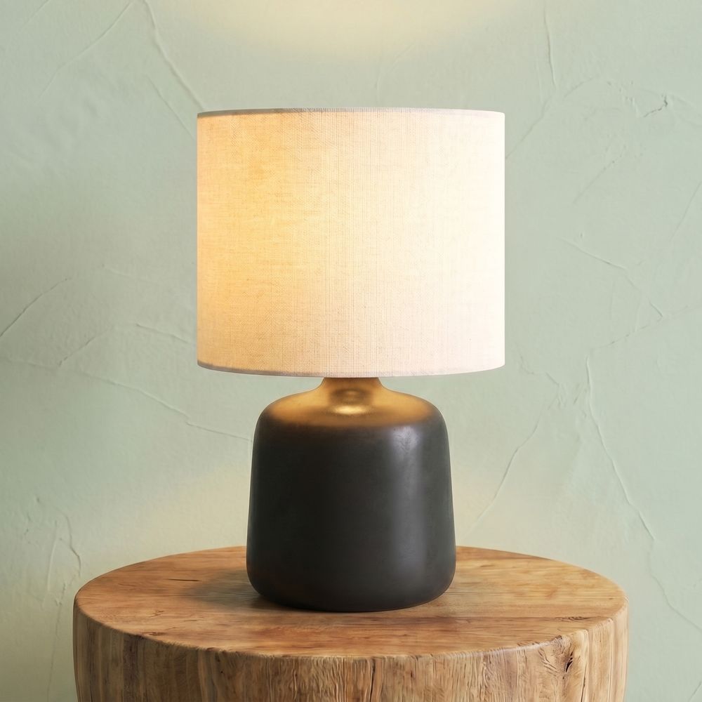 Supreme Ceramic Table Lamp Black- 35Cm