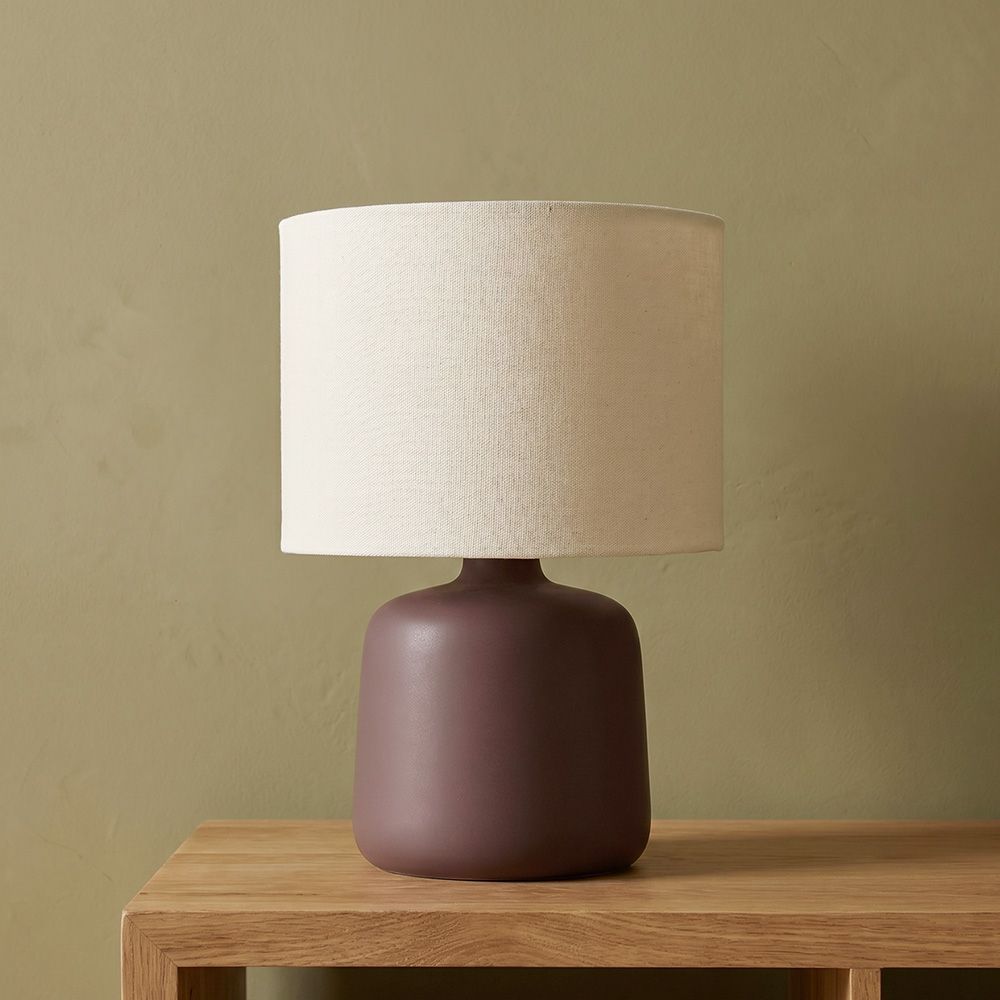 Supreme Ceramic Table Lamp Dark Brown- 35Cm