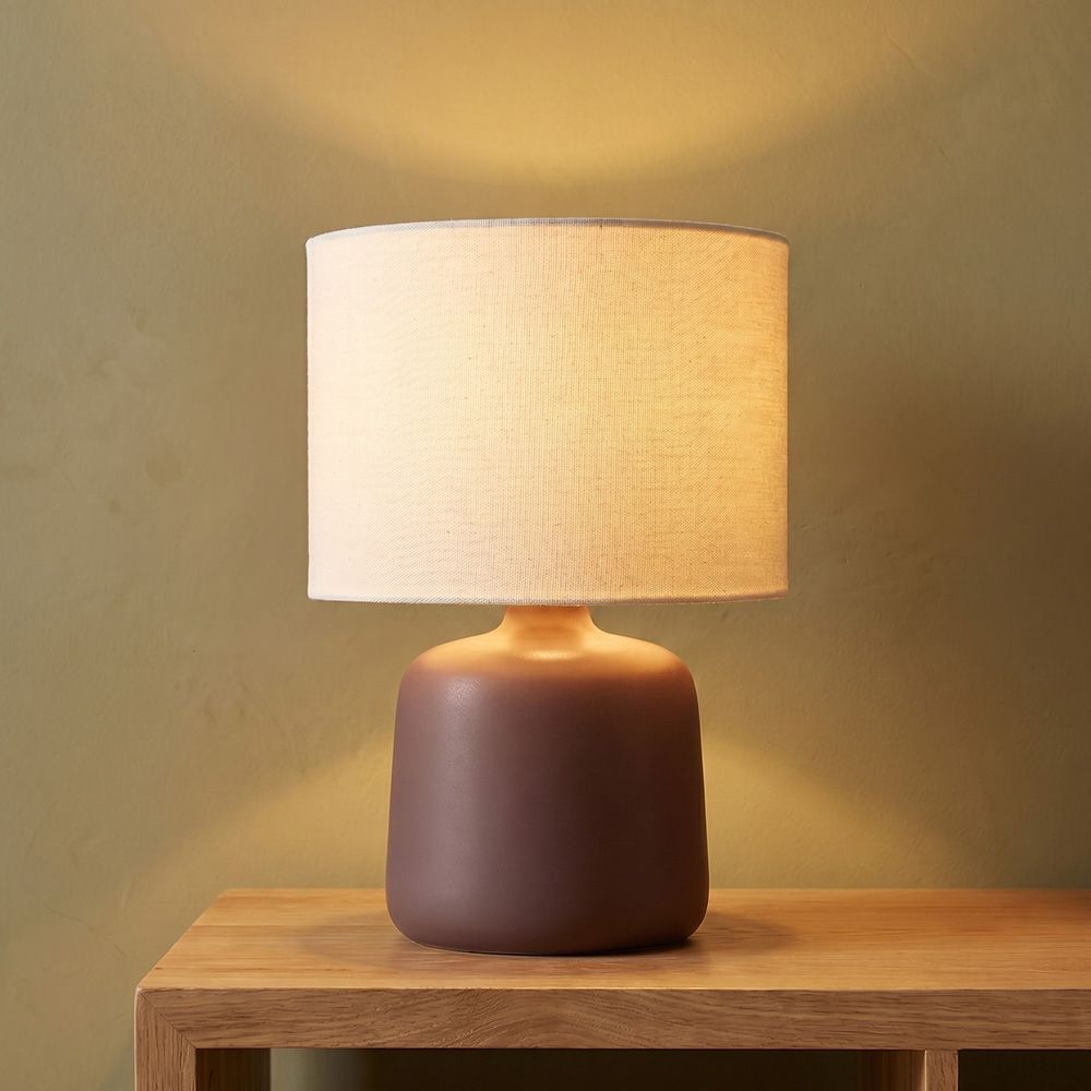 Supreme Ceramic Table Lamp Dark Brown- 35Cm
