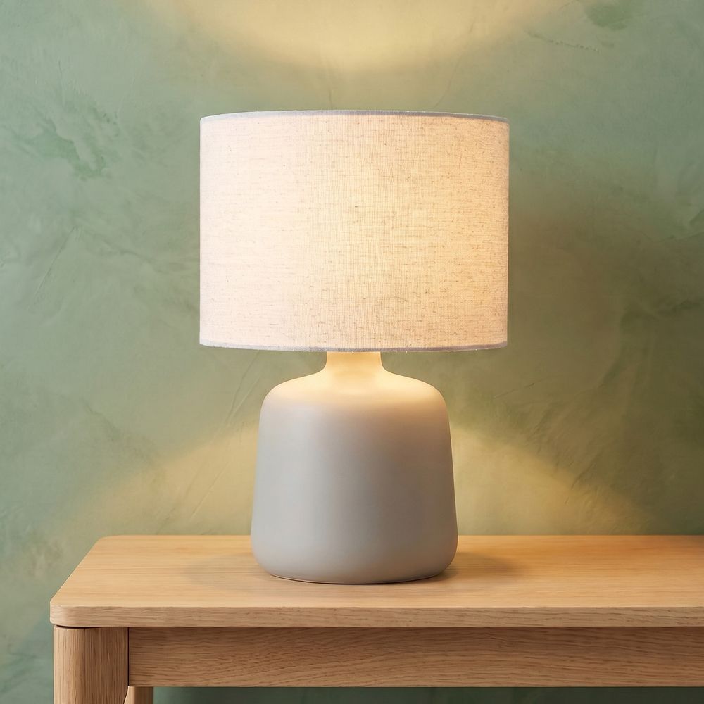 Supreme Ceramic Table Lamp White- 35Cm