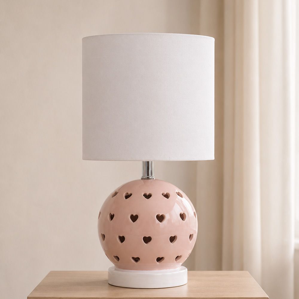 Star Ceramic Table Lamp Pink- 35Cm