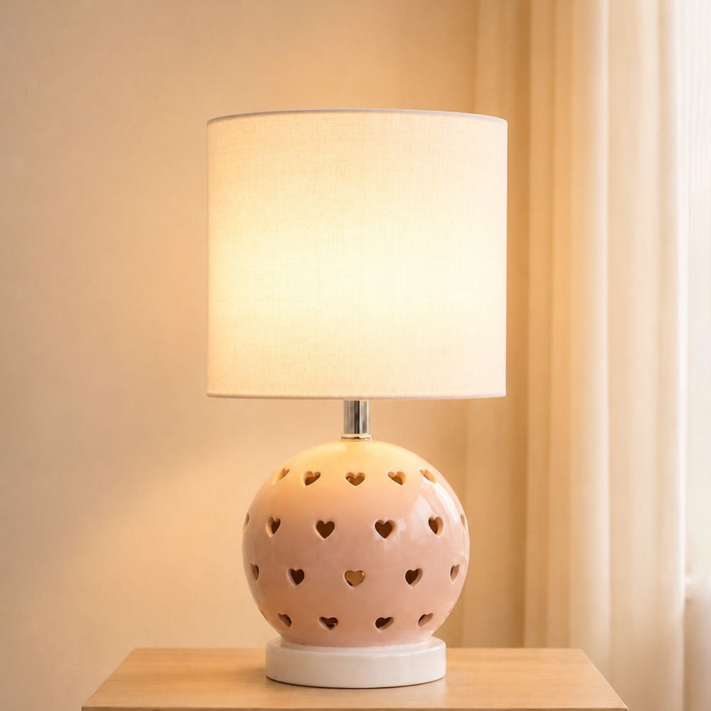Star Ceramic Table Lamp Pink- 35Cm