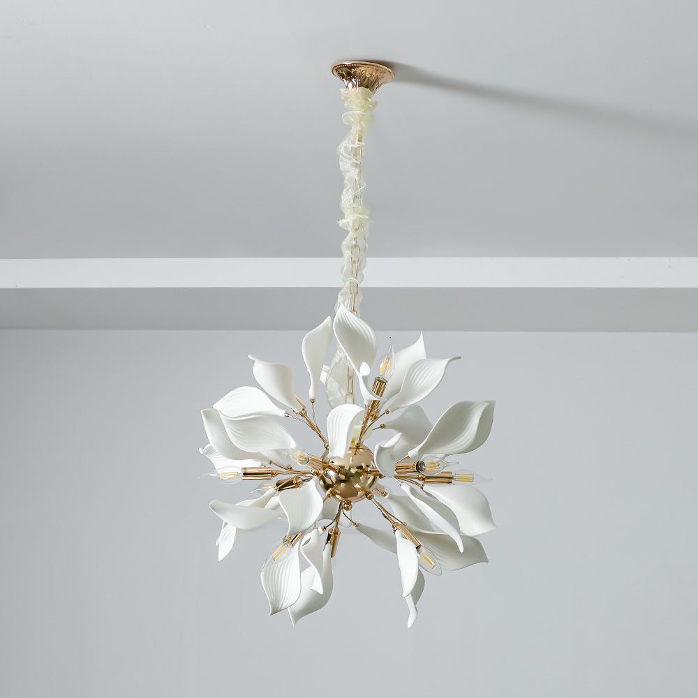 Cecilia Chandelier - Ceramic+Metal - D60 xH120x W60 - Golden 