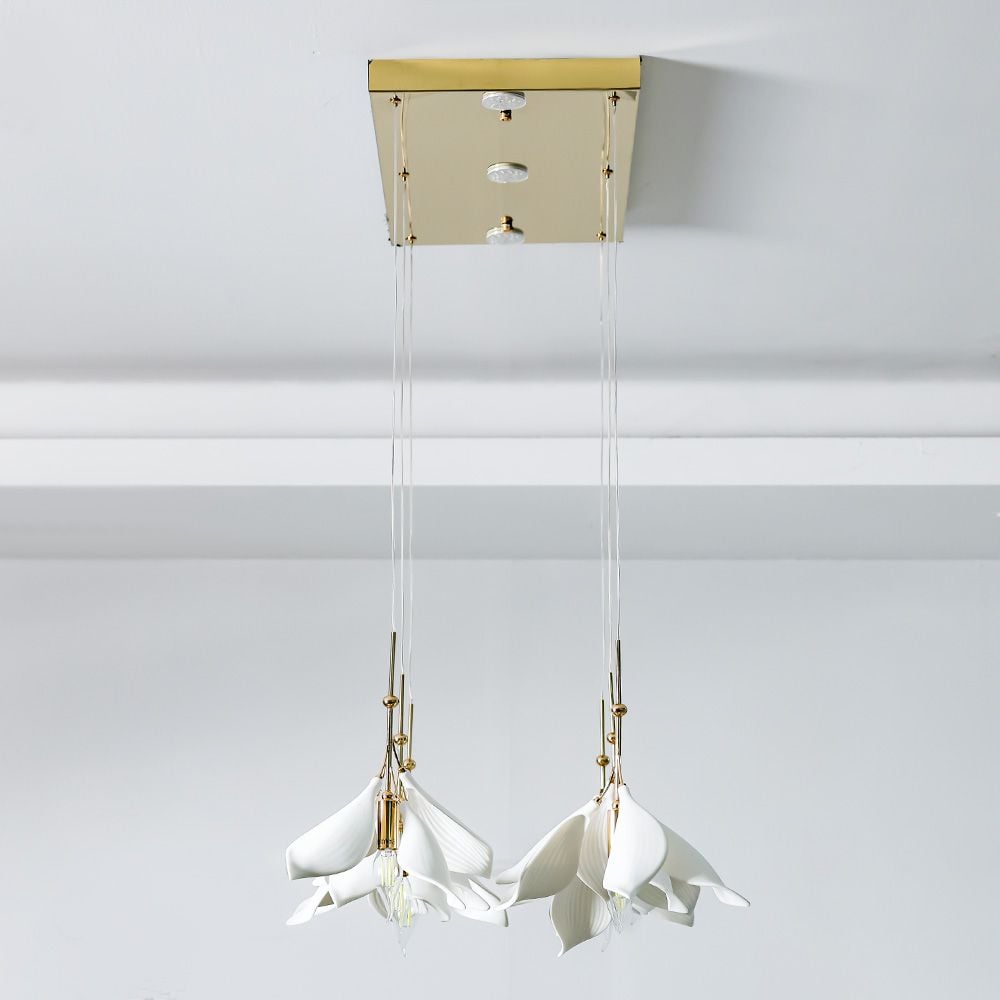 Cecilia LED Chandelier - Ceramic+Metal - Golden - D60xH120xW60