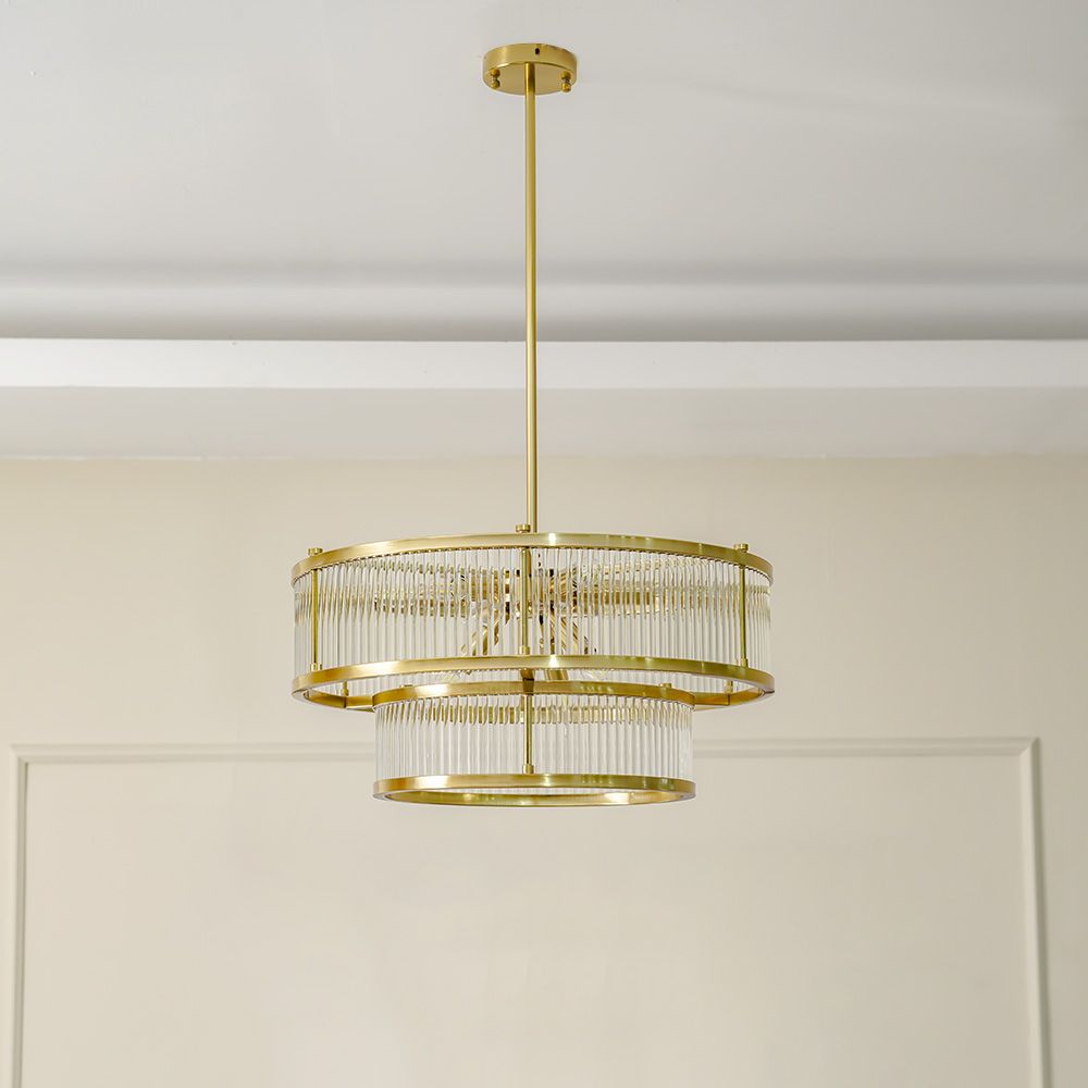 Camilia Chandelier - Metal Plated+Glass- Copper - D60xH29xH95 