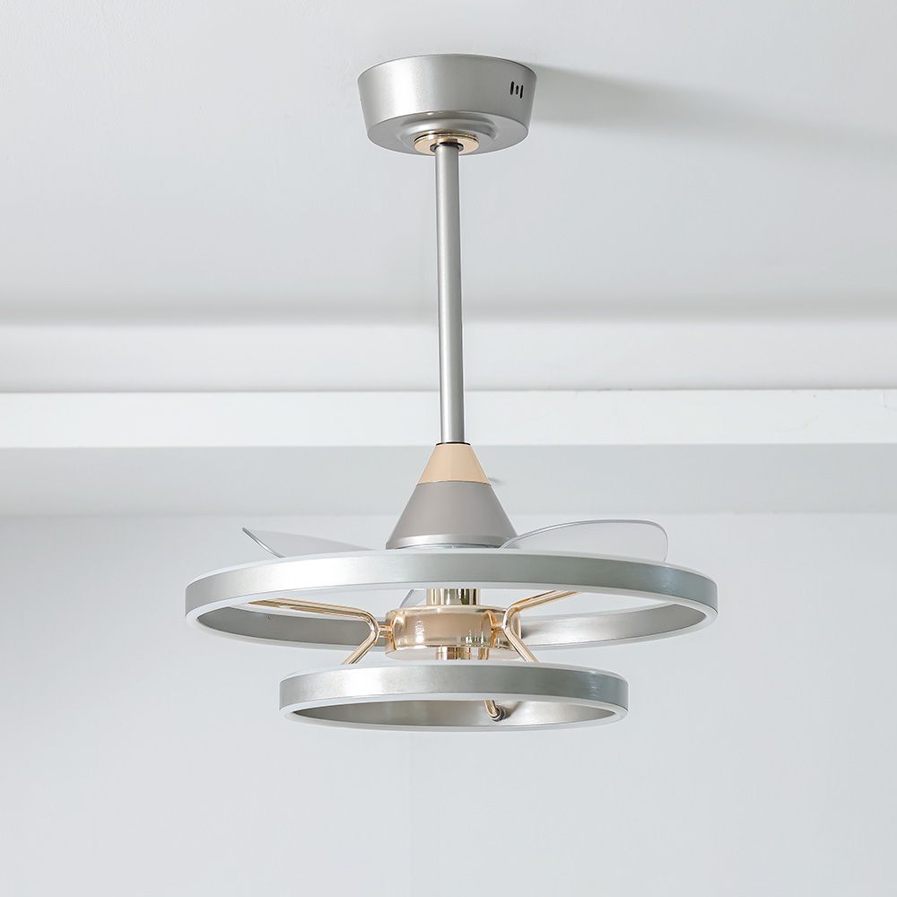 Lori LED Ceiling Fan with Remote Control -  3 Color Dimmable Light  - Grey & Gold