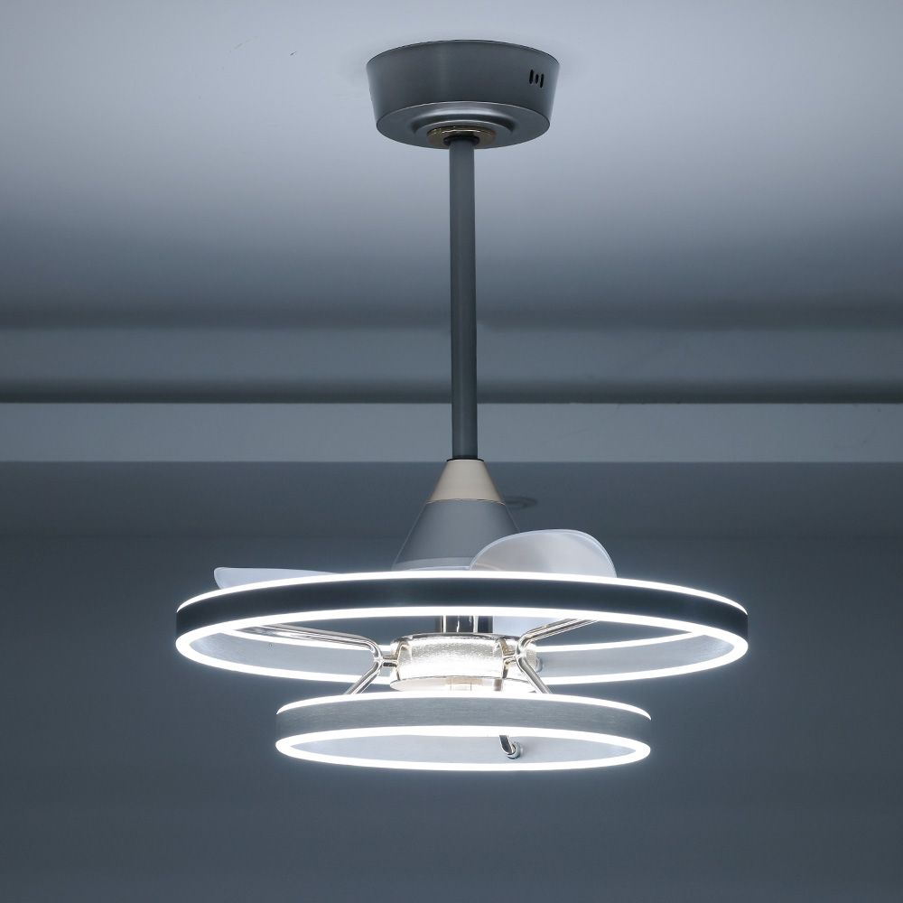 Lori LED Ceiling Fan with Remote Control -  3 Color Dimmable Light  - Grey & Gold