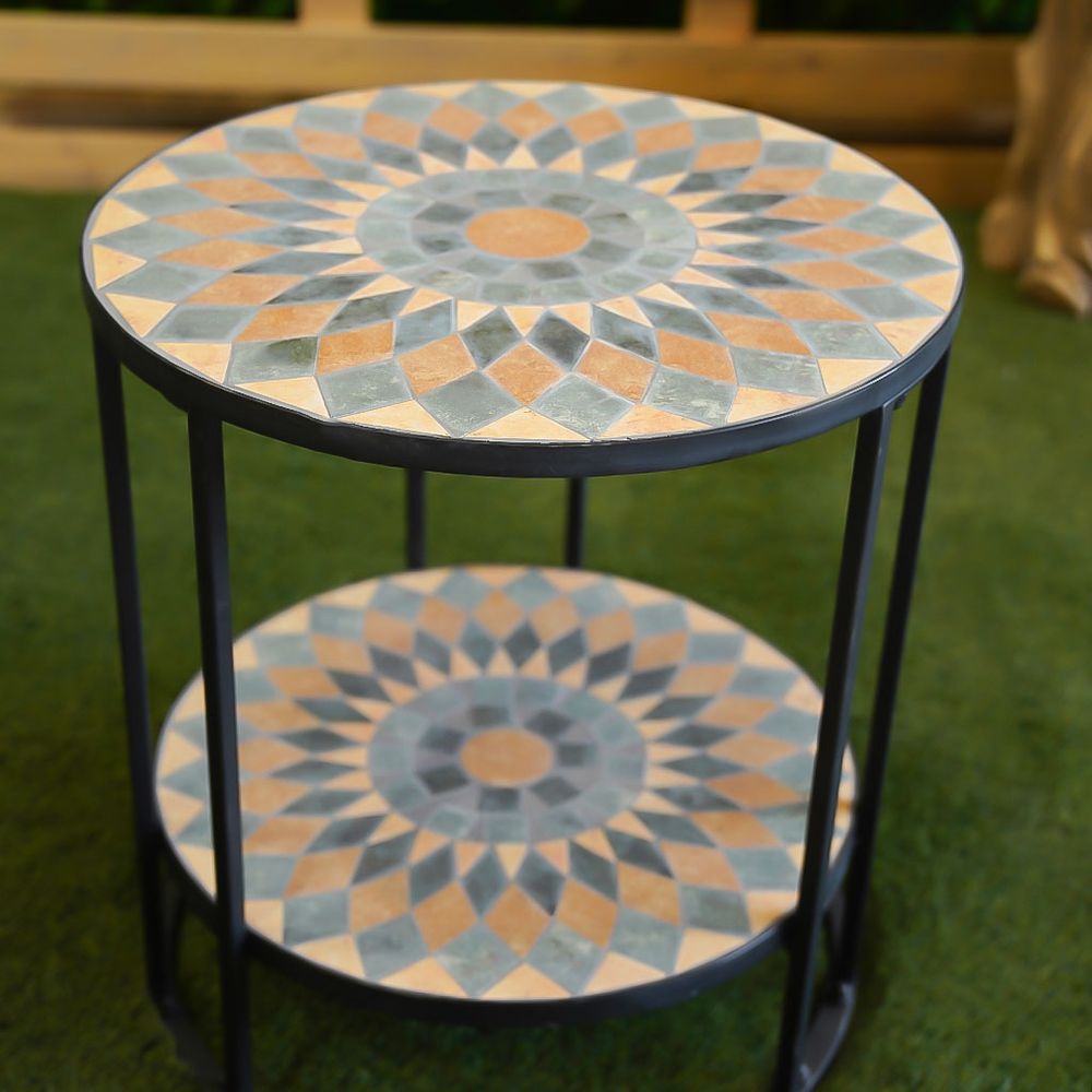 Mosaic accent outlet table