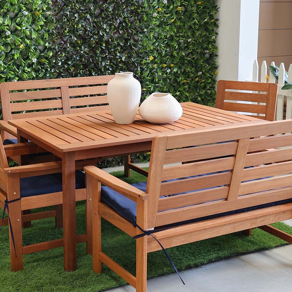 Wood patio 2024 furniture set