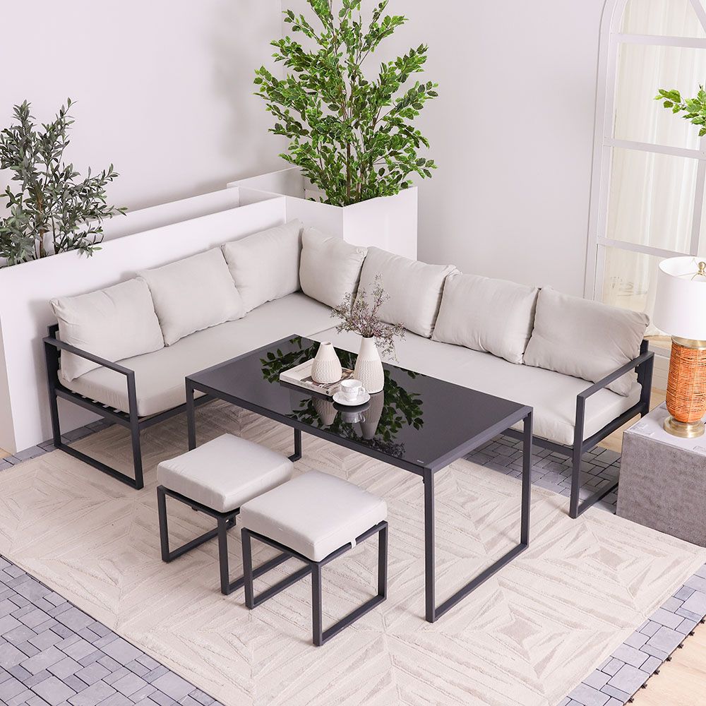 Adora 8-Seater Outdoor Corner Sofa Set - Beige