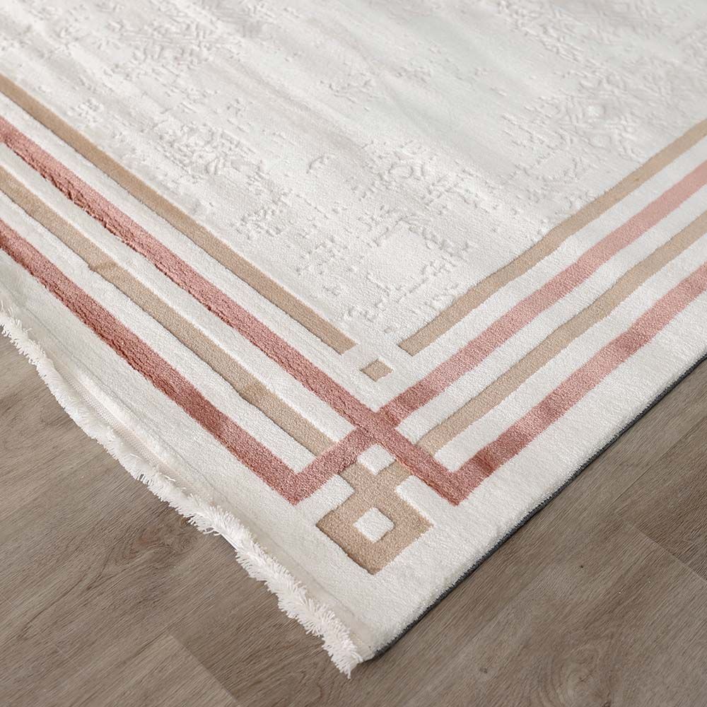 Rugs Simge 288X400 White / Pink