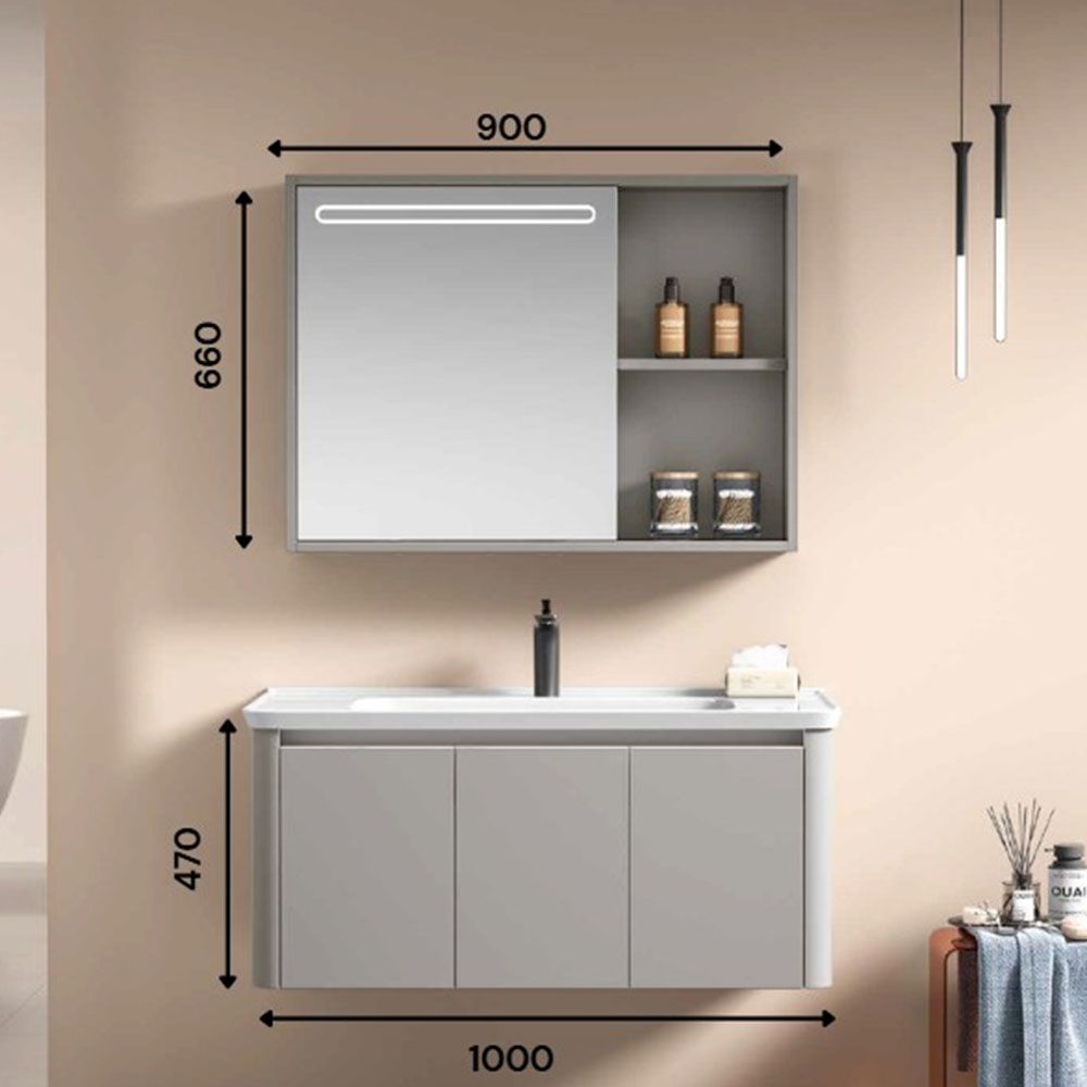 Vanity Set Basin Mirror AD6218 Plywood Melamine Basin - 1000 X 470 Mirror - 900 x 660