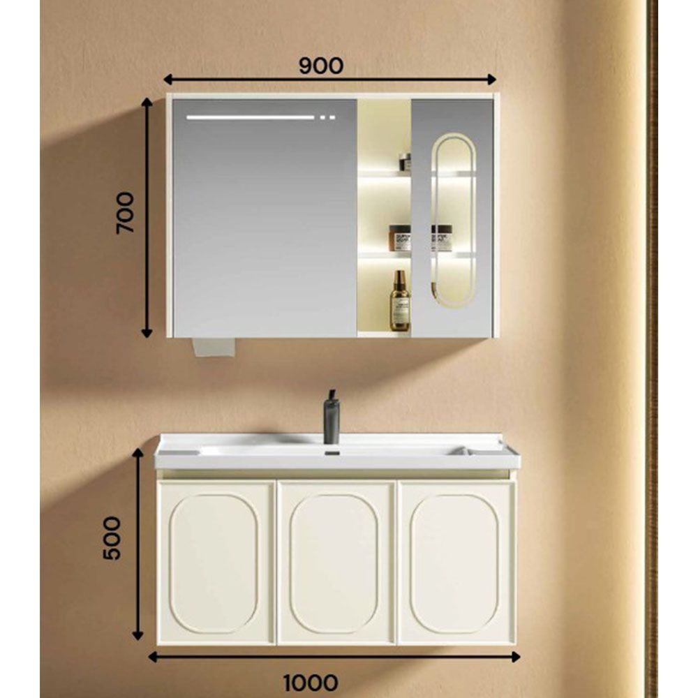 Vanity Set Basin Mirror AD6562 Plywood Melamine Basin - 1000 X 500 Mirror - 900 x 700
