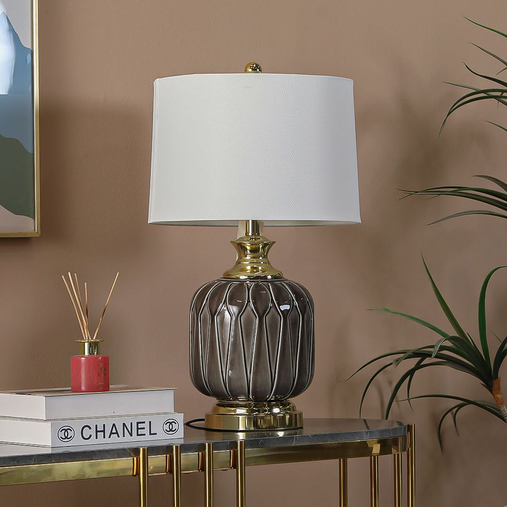 Grey ceramic shop table lamp