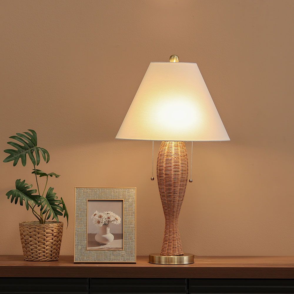 Rattan desk deals lamp