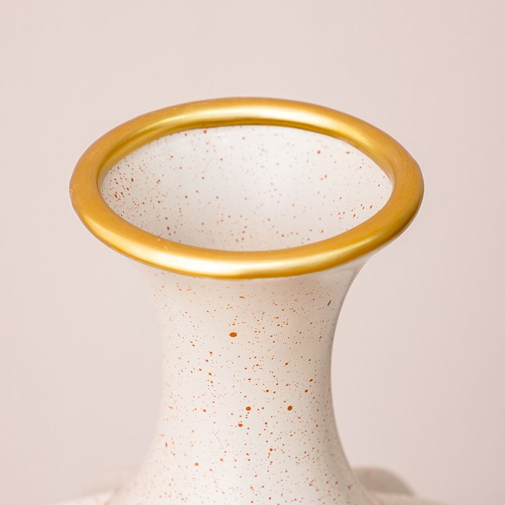 Buy Lila Vase Beige/Gold 20.2x20.2x36.2Cm Online in Oman