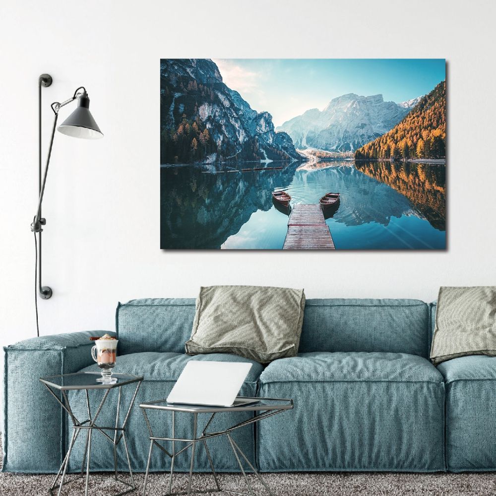 Buy Diana Lake With Mountain Tempered Glass Wall Art 120X80X0.4Cm ...