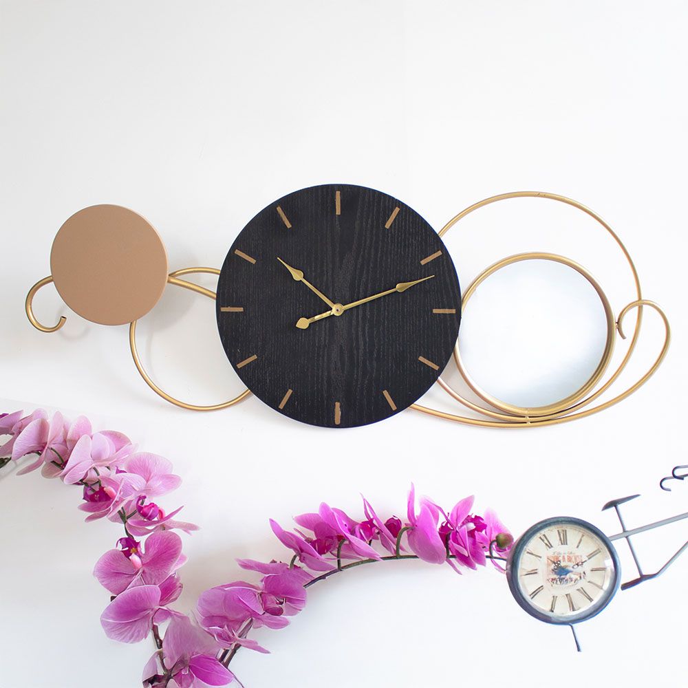 Buy Cambridge Modern Clock With Accent Wall Clock 81.5X30X4.5Cm Black