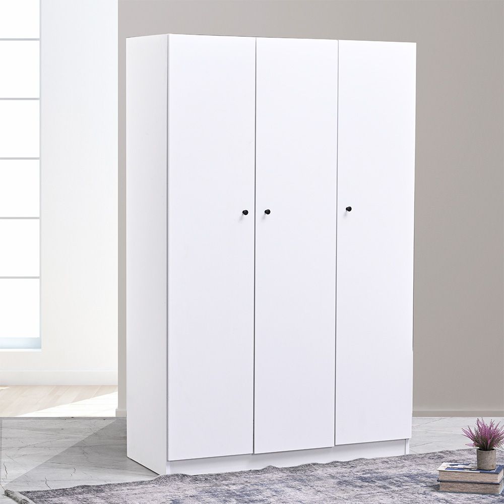 Buy Multipurpose 3 Door Tall Wardrobe Deep & Thick Panel - White Online ...