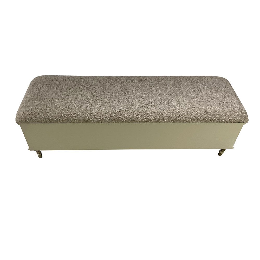 Renies Bed Bench with Storage - White / Gold