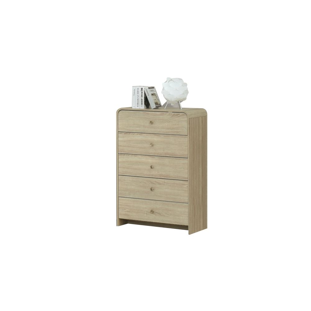 Monro 5 Drawers Chest Cabinet - Natural Oak