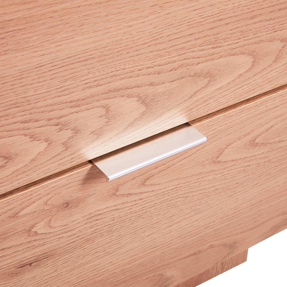 Float 2Drawers Night Stand W/Glass Top-Natural Oak