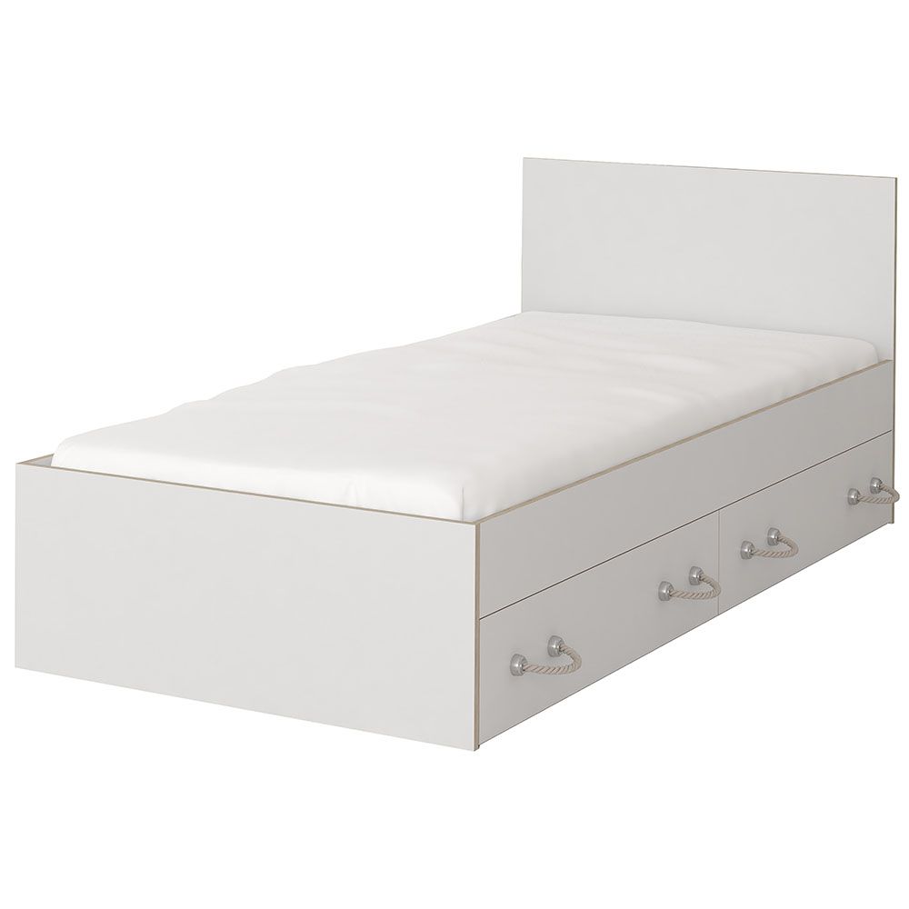 Buy Trensor 90X200 Kids Bed With 2 Drawer Storage Off White Online Buy Trensor 90X200 Kids Bed With 2 Drawer Storage Off White Online
