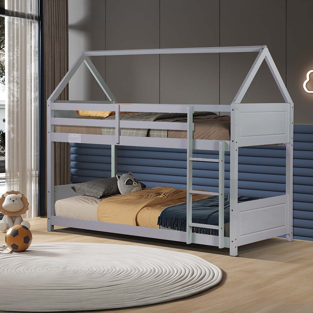 Derby House-V2 90x200 Solid Wood Bunk Bed-Grey
