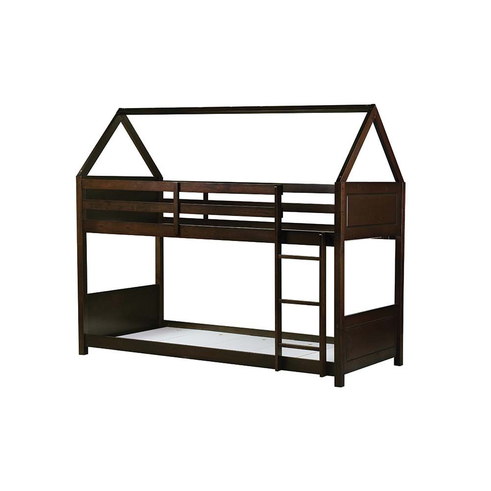 Derby House-V2 90x200 Solid Wood Bunk Bed-Espresso