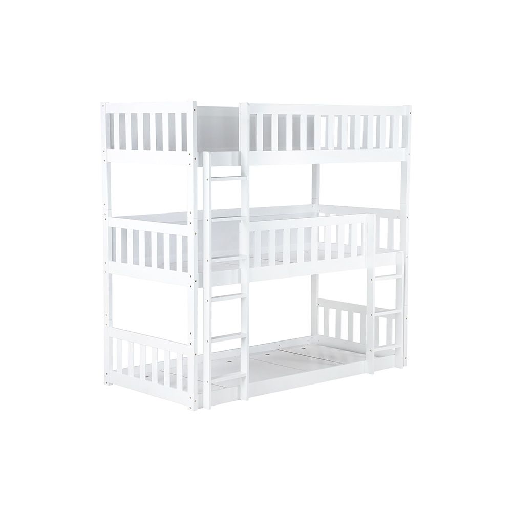 Derby Climber-V2 90x200 Solid Wood Triple Bunk Bed-White